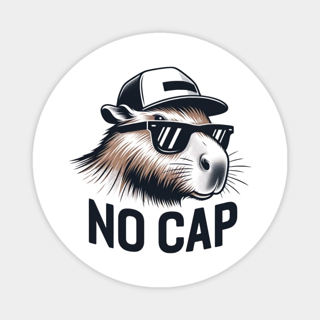 Capybara Funny Quote Meme, No Cap Capybara Magnet by ThatVibe